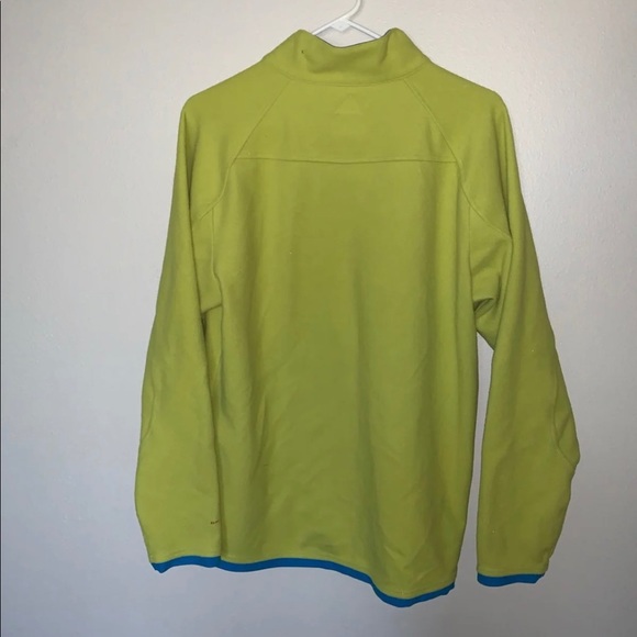 Columbia Lime Green Fleece Pullover with Blue Trim - Picture 2 of 5